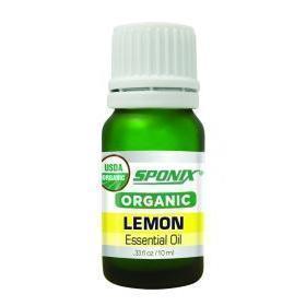 Best Organic Lemon Essential Oil - Top Aromatherapy Oil - Therapeutic Grade and Premium Quality - 10 mL by Sponix